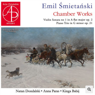 SMIETANSKI - Dondalski - Sonate pour violon n°1 en la bémol majeur op.2..